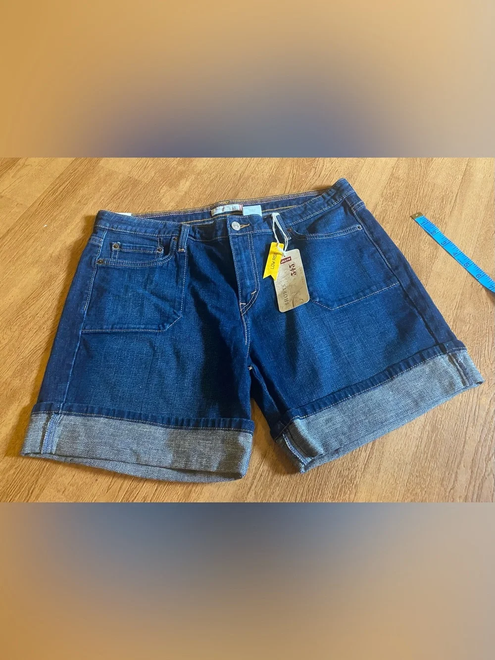 Levi’s 545 low rise shorts size 14 dark denim blue lily festival western boho